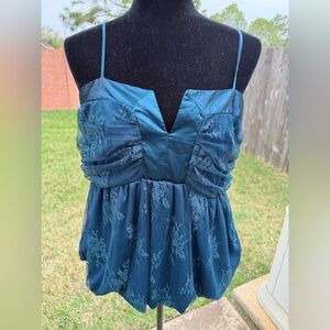 Teal Lace Camisole